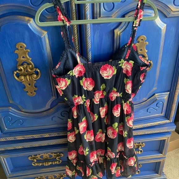 ABERCROMBIE & FITCH Floral Sundress Navy SZ Medium Floral Print - Picture 2 of 4